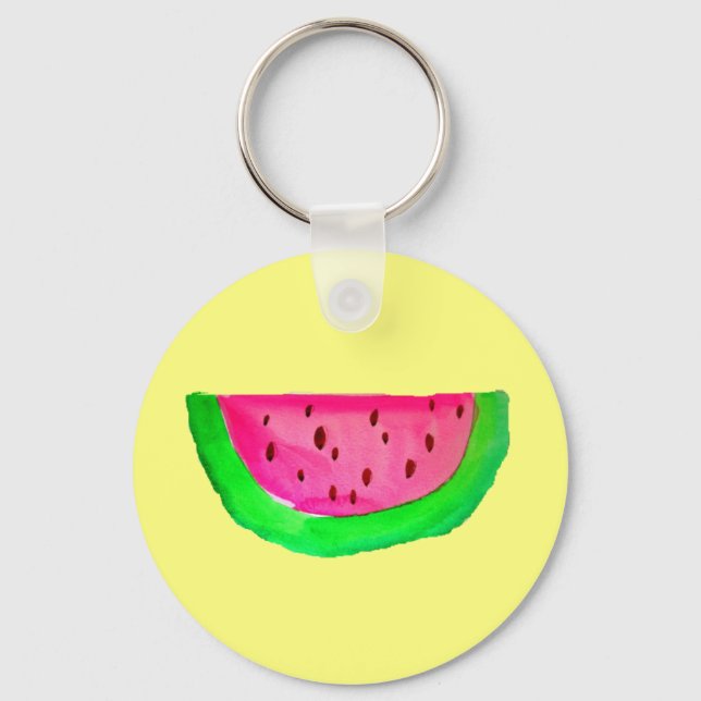 Juicy pink watermelon fruit keychain (Front)