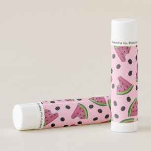 Juicy Pink Watermelon Fruit Melon Slice Seeds Lip Balm