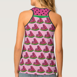 Juicy Pink Watermelon Fruit Melon Slice Seeds Tank Top