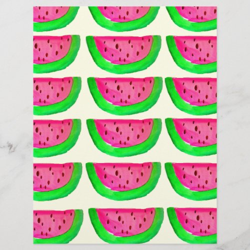 Juicy pink  watermelon fruit pattern on lemon