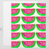 Juicy pink  watermelon fruit pattern on lemon (Front/Back)