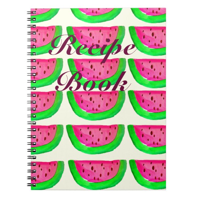 Juicy pink  watermelon fruit recipe book (Front)