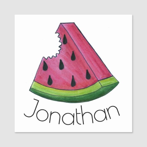 Juicy Pink Watermelon Slice Melon Grocery Store Name Tag