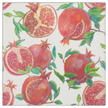 Juicy pomegranate with leaves fabric