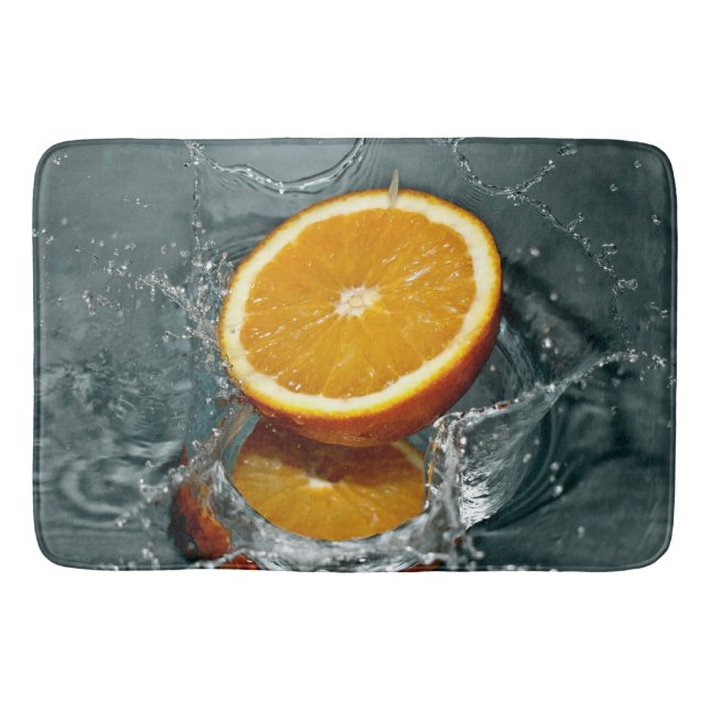 Juicy positive orange for vitamin mood    bath mat (Front)
