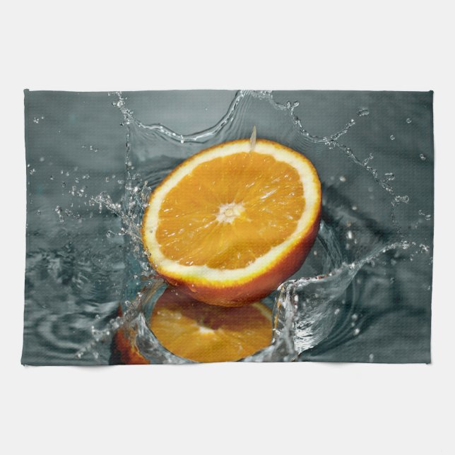 Juicy positive orange for vitamin mood    kitchen towel (Horizontal)