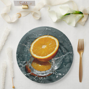 Juicy positive orange for vitamin mood     paper plates