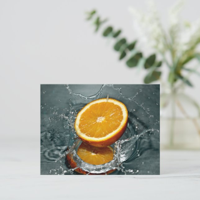 Juicy positive orange for vitamin mood    postcard (Standing Front)
