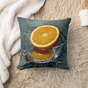 Juicy positive orange for vitamin mood throw pillow