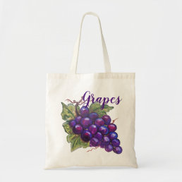 Juicy Purple Grapes Wine Harvest Market Fruit Tote Bag