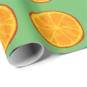 Juicy Realistic Orange Slices Wrapping Paper