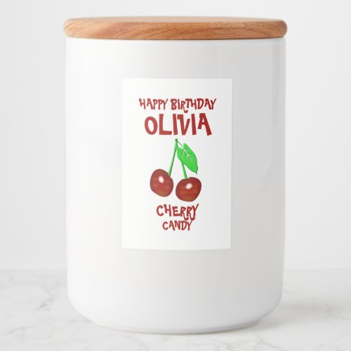 Juicy Red Cherries Happy Birthday Food Label