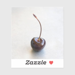 Juicy Red Cherry on Grey Background Sticker
