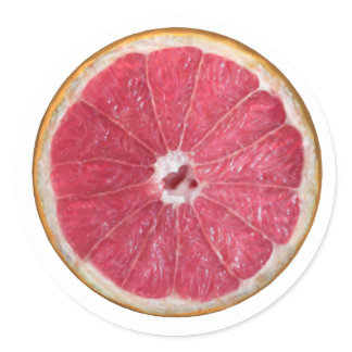 Juicy Red Grapefruit Classic Round Sticker