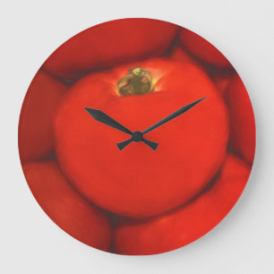 Juicy Red Homegrown Garden Tomatoes Large Clock