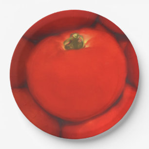 Juicy Red Homegrown Garden Tomatoes Paper Plates