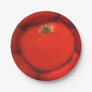 Juicy Red Homegrown Garden Tomatoes Paper Plates