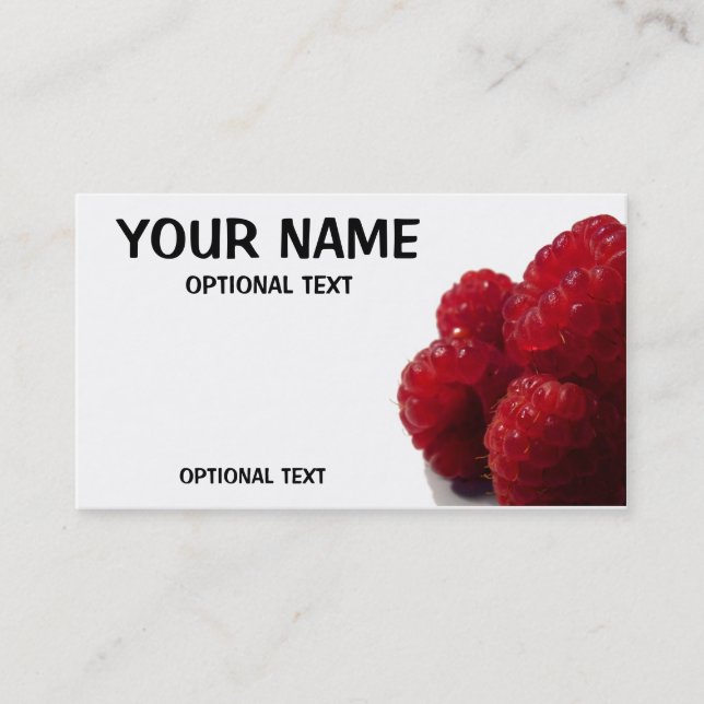 JUICY RED RASPBERRIES - Business Card Template (Front)