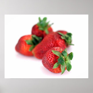 Juicy Red Strawberries Food Photography Poster