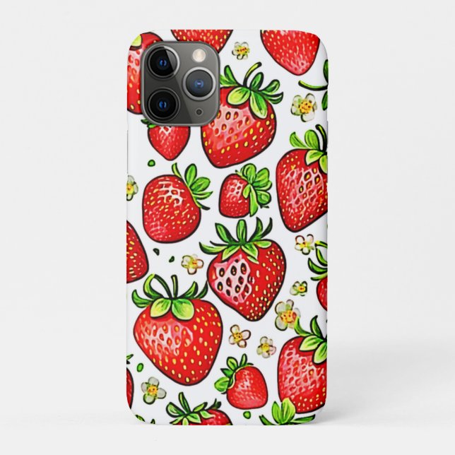  Juicy Red Strawberries Pattern Case-Mate iPhone Case (Back)