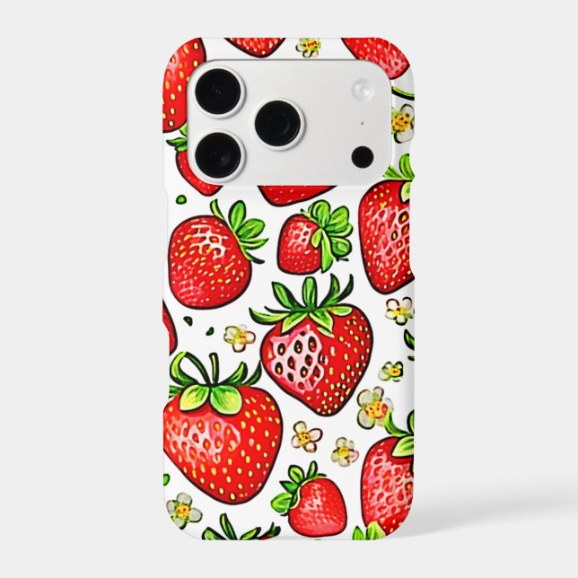  Juicy Red Strawberries Pattern Iphone Case (Back)