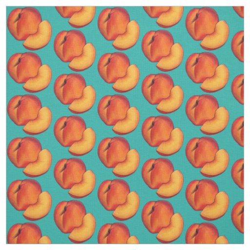 Juicy Ripe Summer Peach Georgia Peaches Fruit Fabric