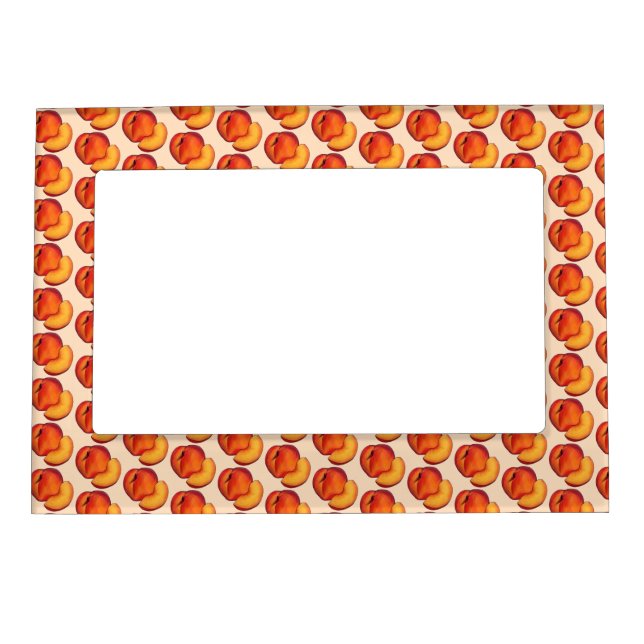 Juicy Ripe Summer Peach Georgia Peaches Fruit Magnetic Frame (Front)