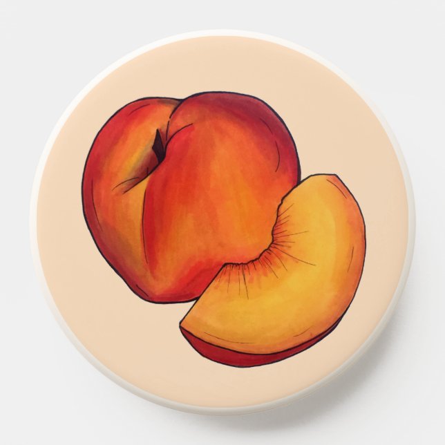 Juicy Ripe Summer Peach Georgia Peaches Fruit PopSocket (Popsocket)