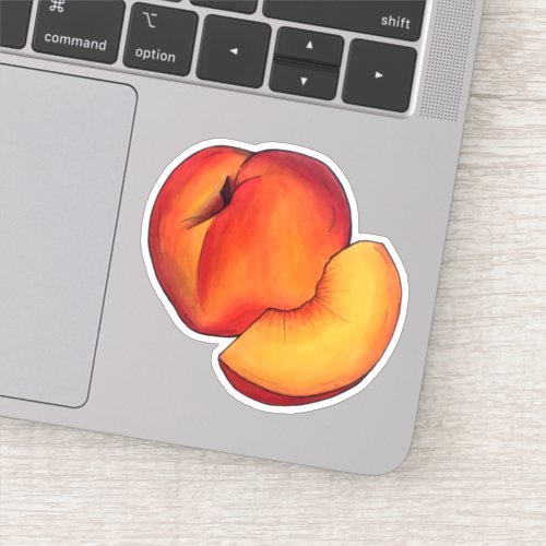 Juicy Ripe Summer Peach Georgia Peaches Fruit Sticker