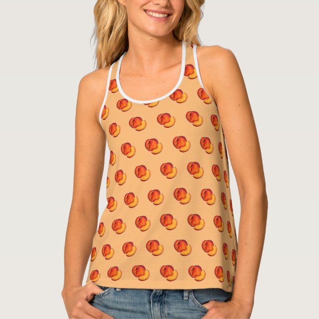 Juicy Ripe Summer Peach Georgia Peaches Fruit Tank Top (Front)