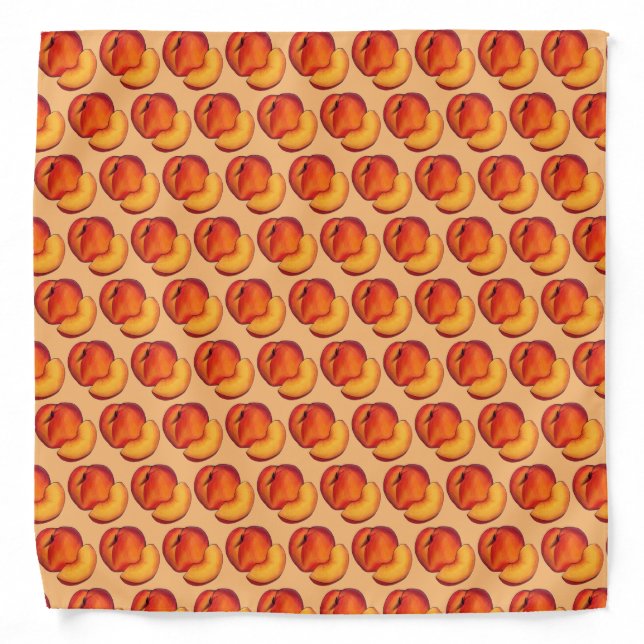 Juicy Ripe Summer Peach Peaches Stone Fruit Bandana (Front)
