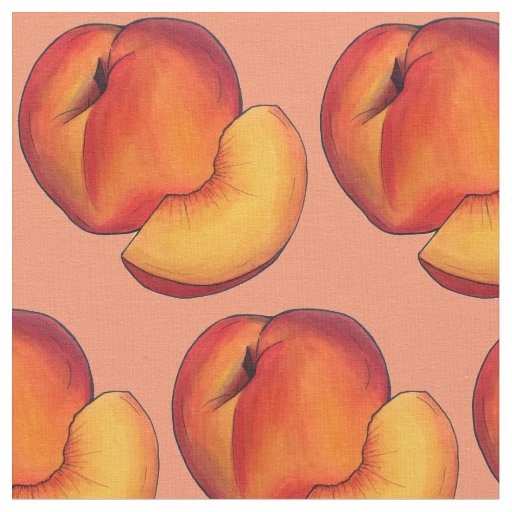 Juicy Ripe Summer Peach Peaches Stone Fruit Fabric