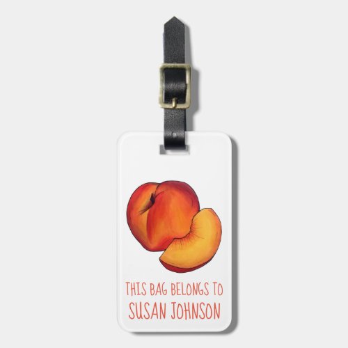 Juicy Ripe Summer Peach Peaches Stone Fruit Luggage Tag