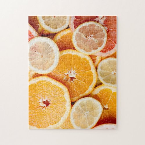 Juicy Sliced Citrus Fruits Jigsaw Puzzle