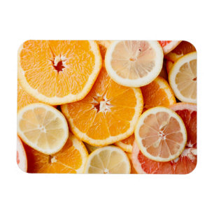 Juicy Sliced Citrus Fruits Magnet