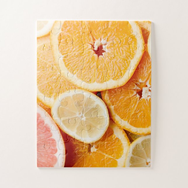Juicy Sliced Orange Citrus Fruits Jigsaw Puzzle (Vertical)