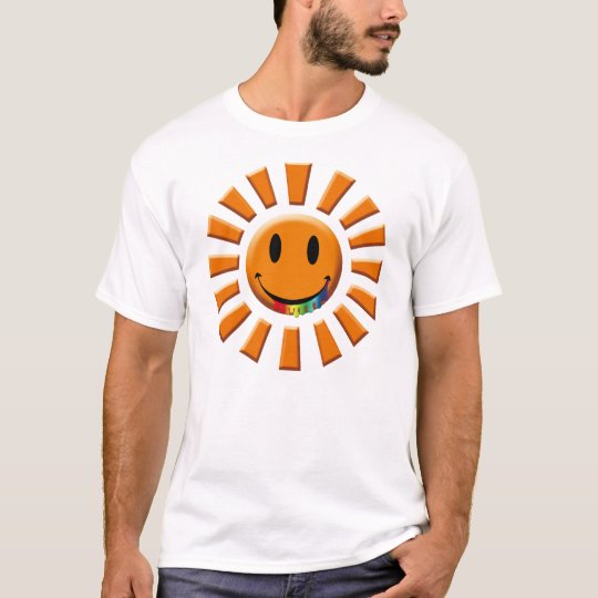 Juicy Smiley Rainbow Face Mark Sun T-Shirt