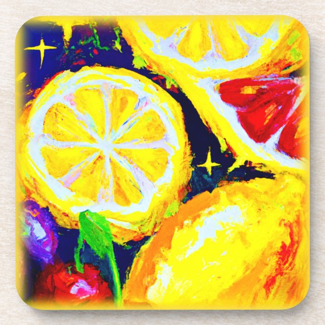 Juicy Stars and Fruity Skies. Buy Now Beverage Coaster (Front)
