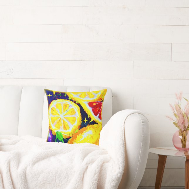 Juicy Stars and Fruity Skies. Buy Now Throw Pillow (Couch)