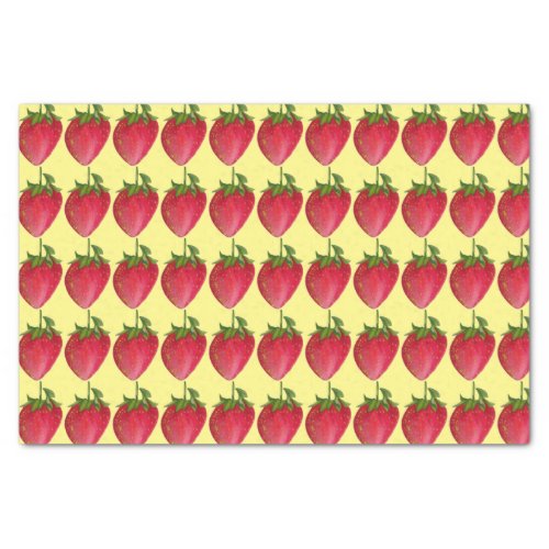 Juicy Strawberry fruit colourful watercolour Tissue Paper