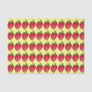 Juicy Strawberry fruit colourful watercolour Tissue Paper