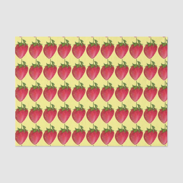 Juicy Strawberry fruit colourful watercolour Tissue Paper (Front)
