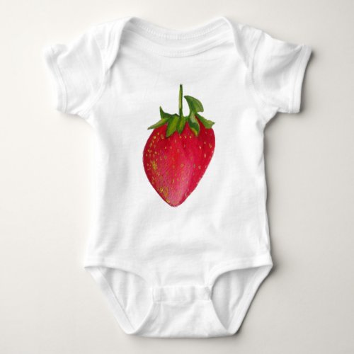 Juicy Strawberry fruit watercolour macro art Baby Bodysuit