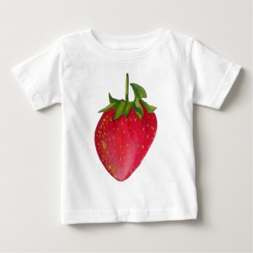 Juicy Strawberry fruit watercolour macro art Baby T_Shirt