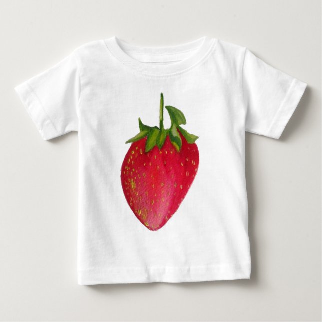 Juicy Strawberry fruit watercolour macro art Baby T-Shirt (Front)