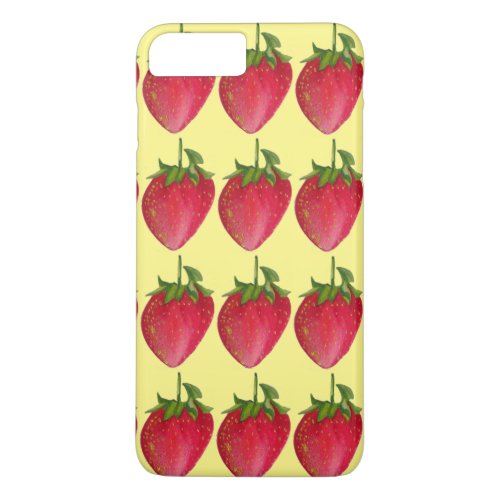 Juicy Strawberry fruit watercolour macro art iPhone 8 Plus7 Plus Case
