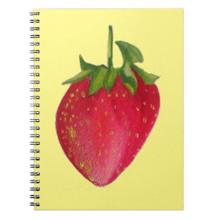 Juicy Strawberry fruit watercolour macro art Notebook