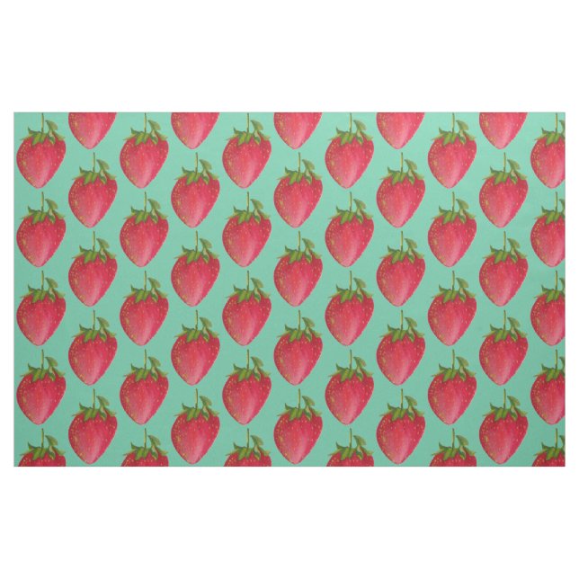 Juicy Strawberry pattern watercolour fruit pop art Fabric (Fat Quarter)