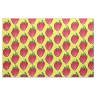 Juicy Strawberry pattern watercolour fruit pop art Fabric