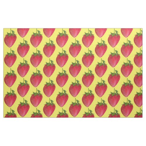 Juicy Strawberry pattern watercolour fruit pop art Fabric